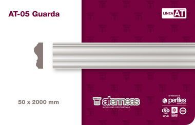AT-04 Guarda aluminum rail profile, silver, 40 x 2000 mm, on white and magenta product label