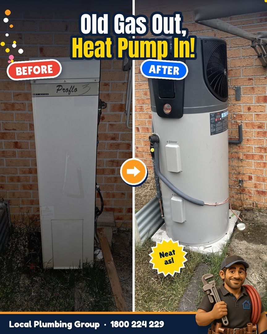 Before and after: Old gas unit replaced with a new heat pump