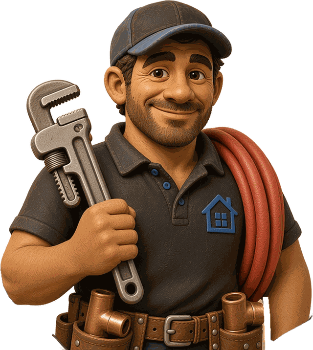 Lenny Local, the Local Plumbing Group mascot, holding a wrench