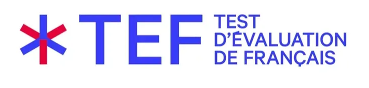 TEF logo in blue and red with “Test d’évaluation de français” text