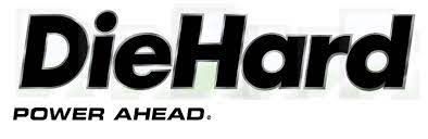 A black and white logo for diehard power ahead
