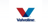 Un logotipo rojo y azul de Valvoline sobre un fondo blanco.