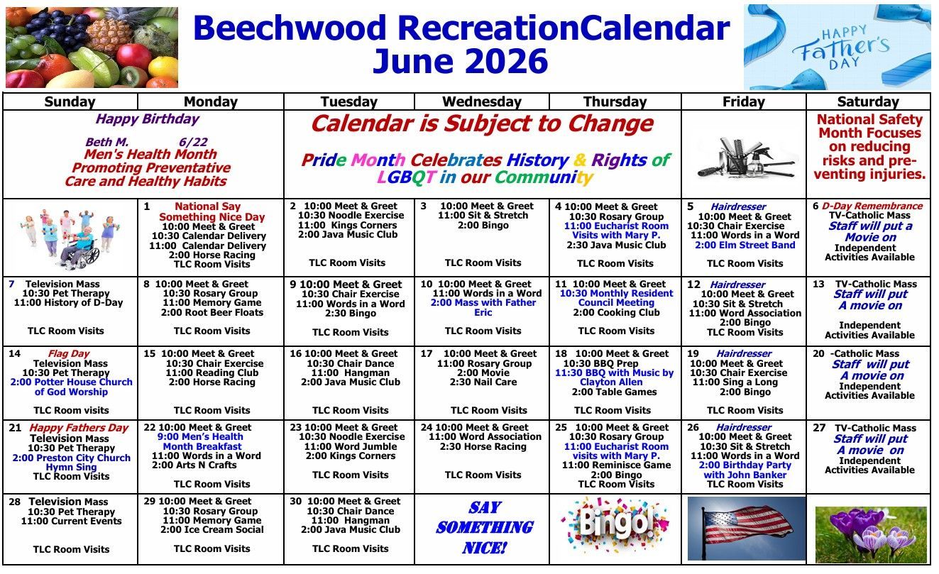 Calendar | Beechwood