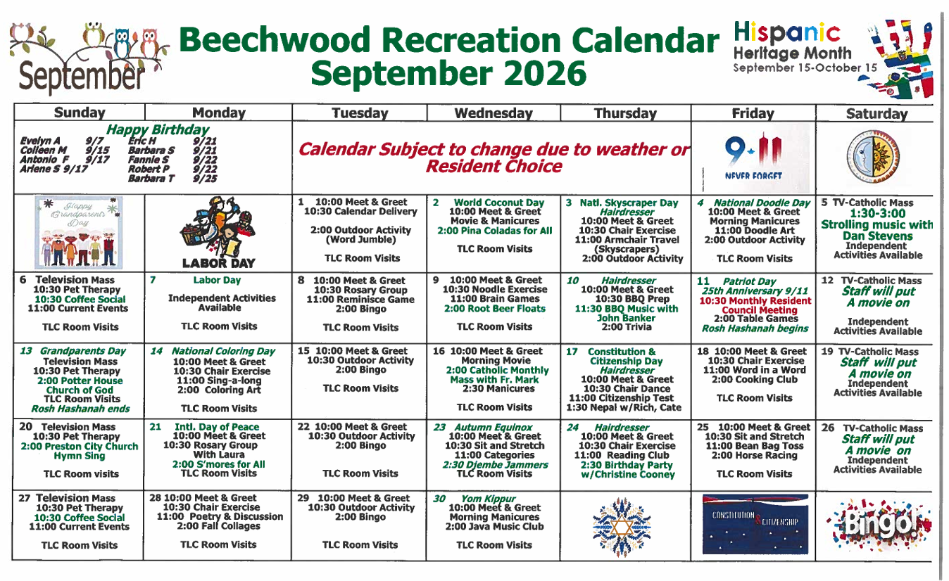 Calendar | Beechwood