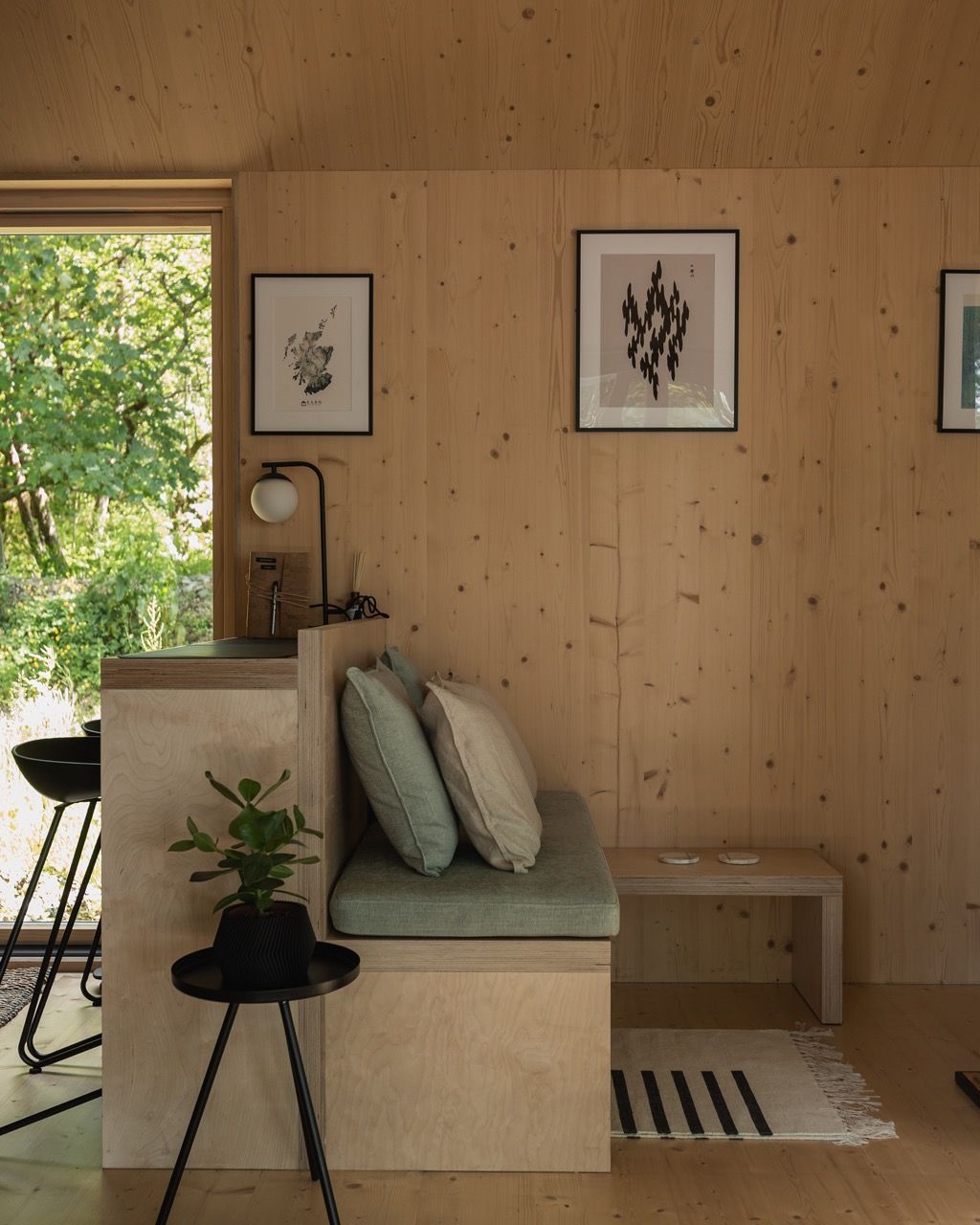 Interior of luxury modern cabin.