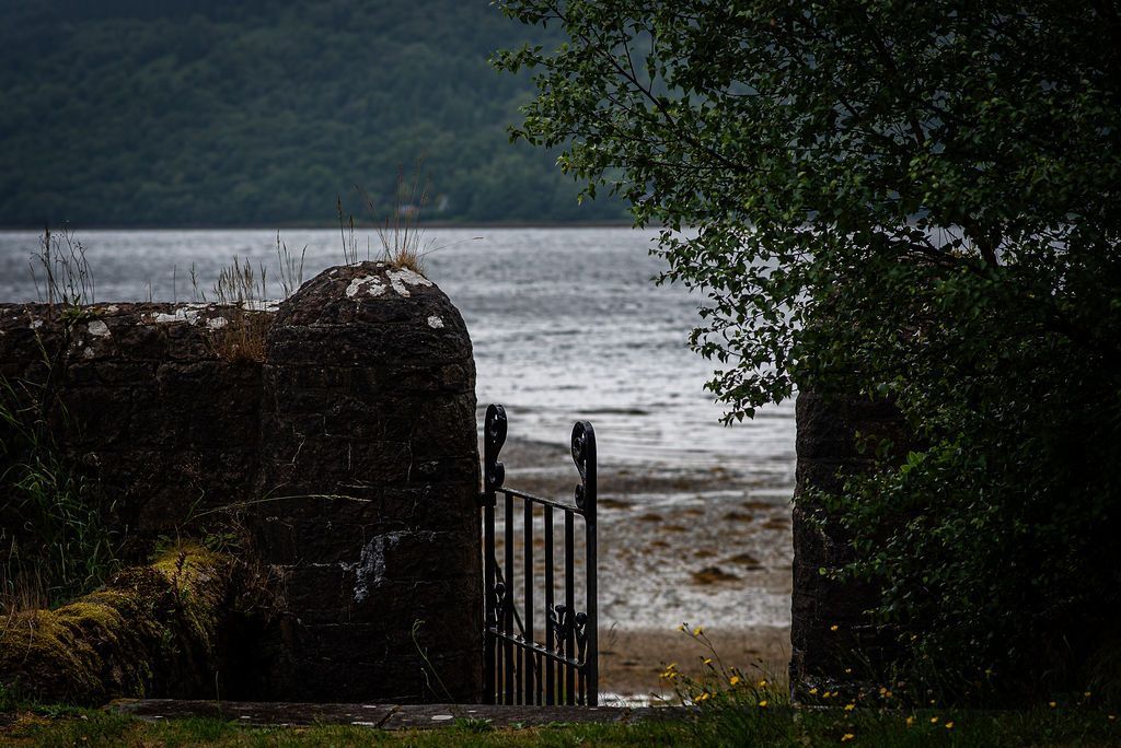 gate out to a loch