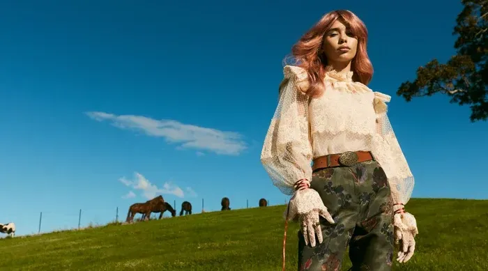 evo professional haircare campaign featuring a model outdoors