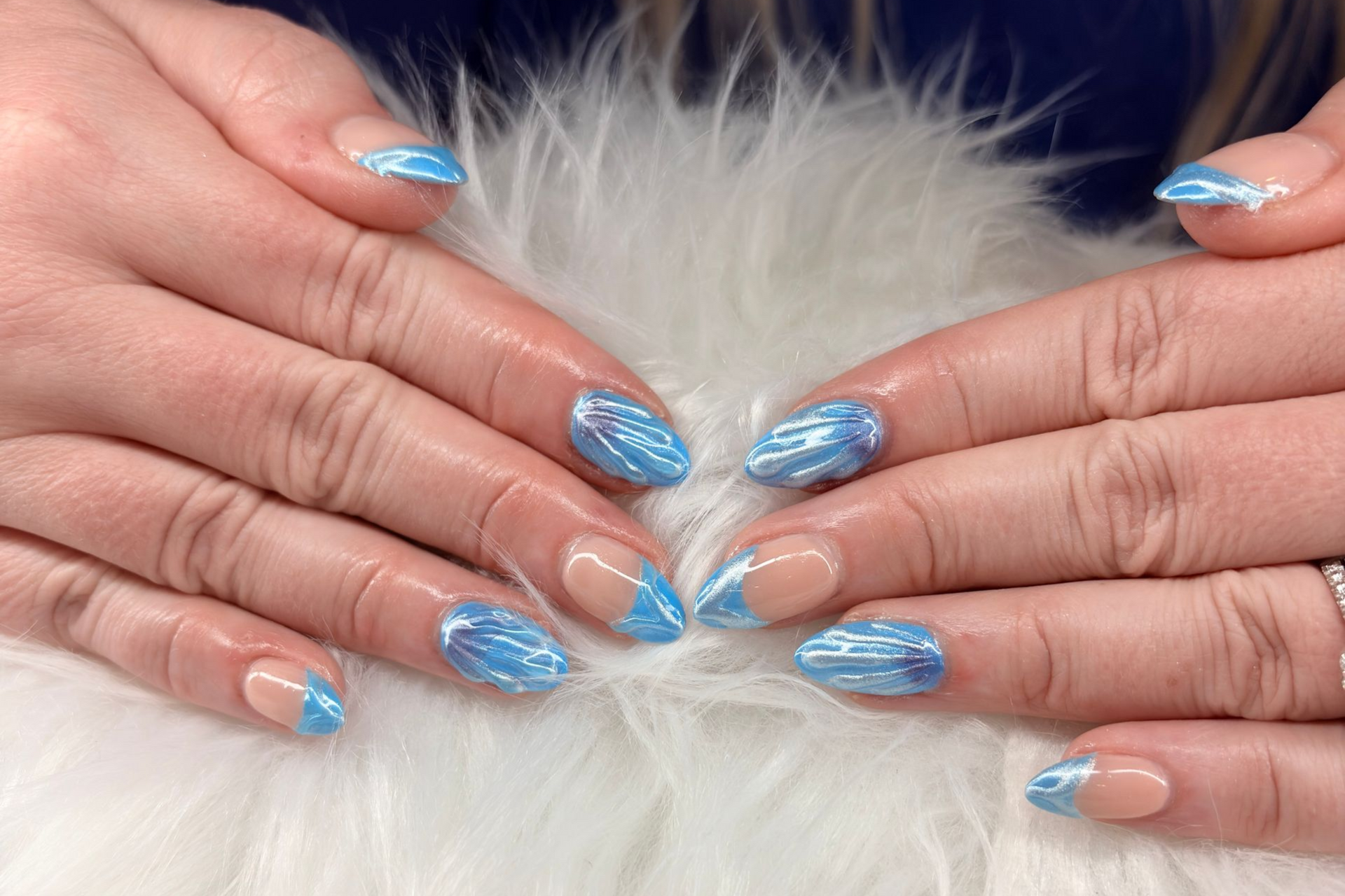 Beautiful blue nail set