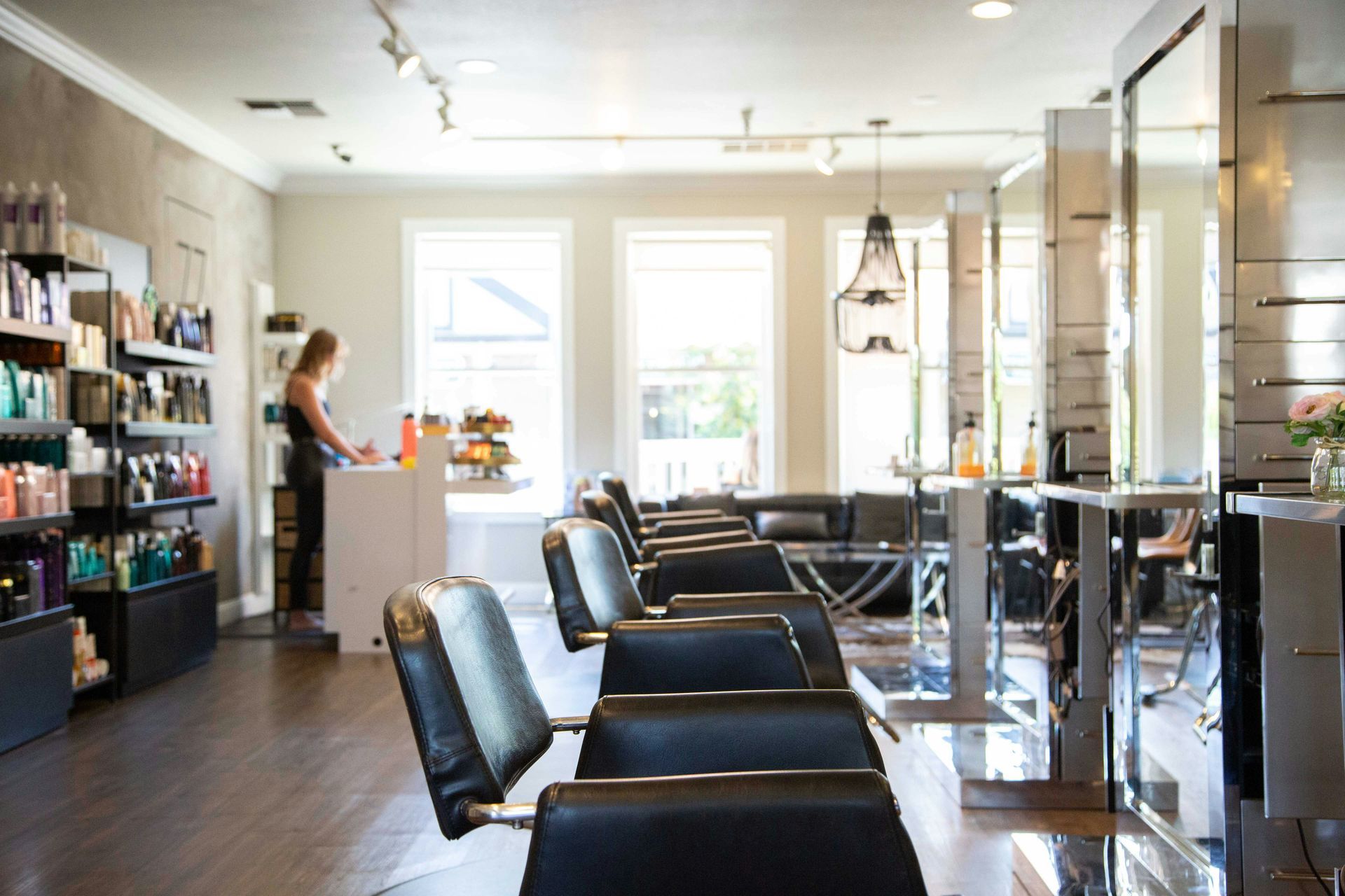     Modern salon interior representing intentional business leadership and innovation.