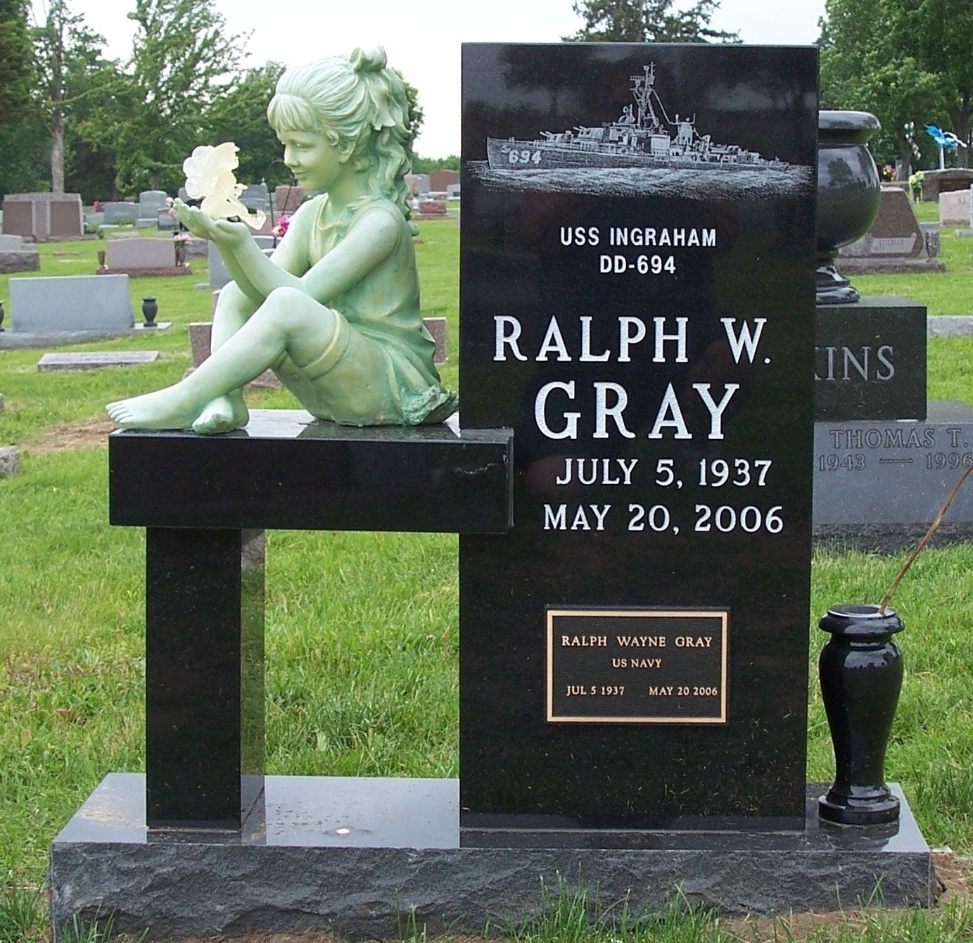 Grave With Bench — Freeman, MO — Freeman Monument