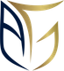 Um logotipo azul e dourado em um fundo branco