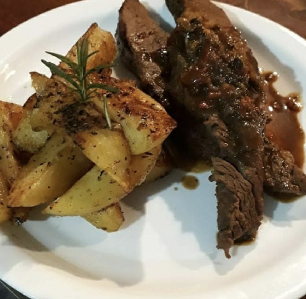 Carne asada al malbec