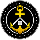 Black and gold Anchor Remodeling logo with anchor, house, and circular text border