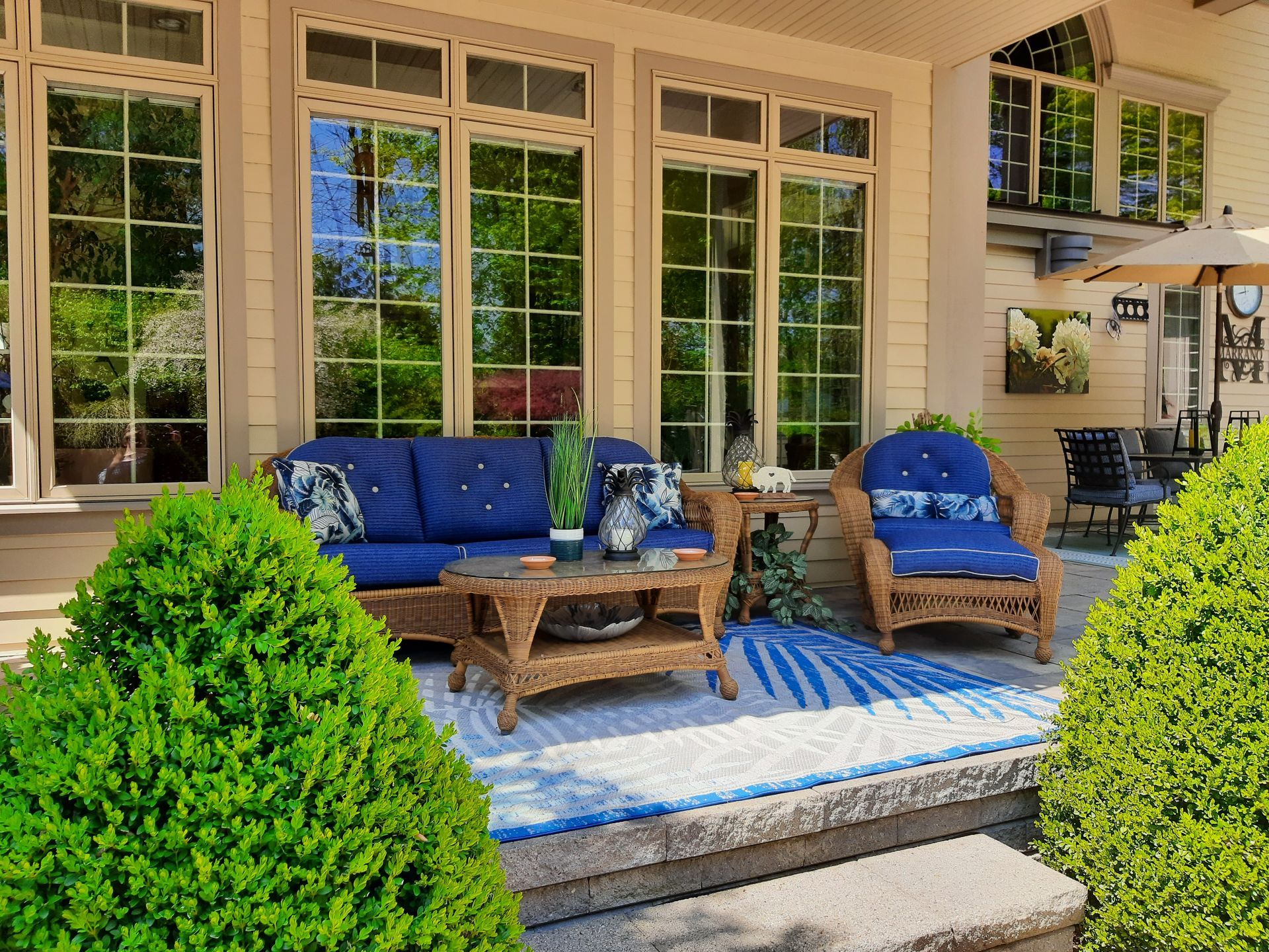 Patio furniture with new upholstery