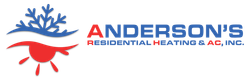 Anderson's Residential Heating & AC, Inc. Anderson’s Residential Heating & AC, Inc. logo with blue text and red sun graphic
