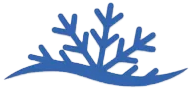 Blue coral-like branch logo with curved base and upward-reaching stems
