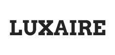 Black bold “LUXAIRE” wordmark on a white background