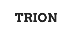 Black TRION logo in bold uppercase letters on a white background
