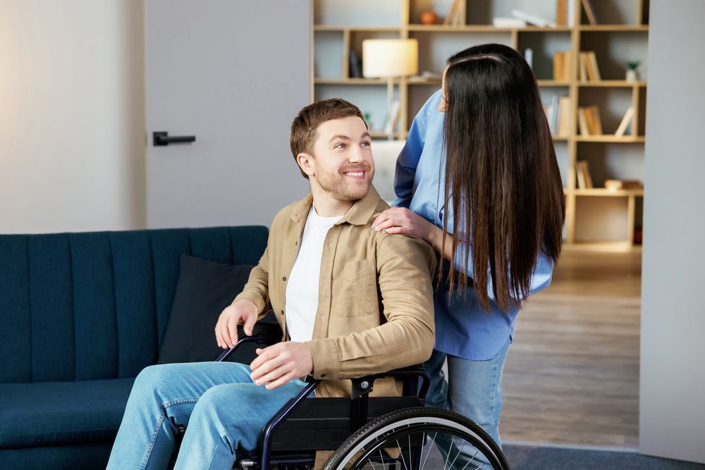 Young Man Using A Wheelchair