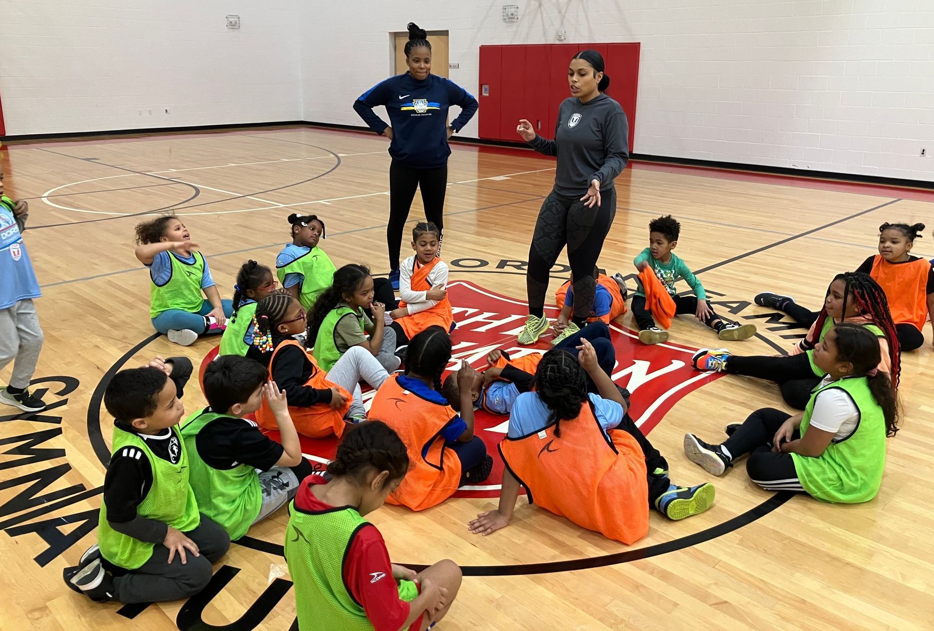 A group of children being coached at JTDF