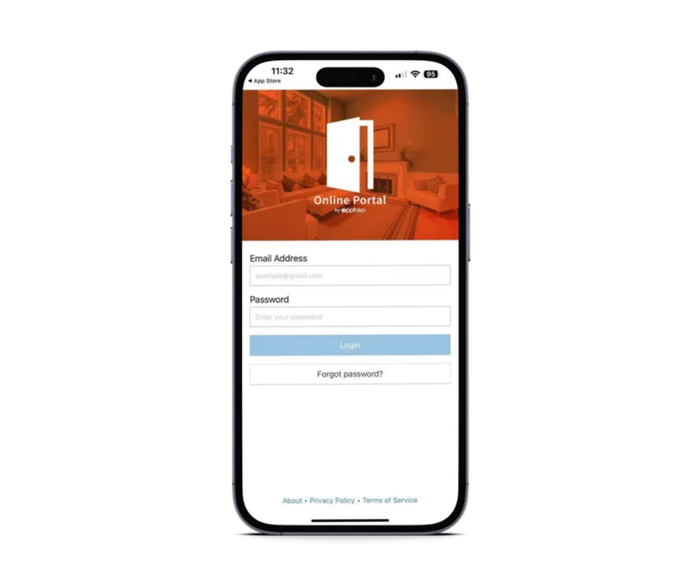 iPhone displaying Online Portal