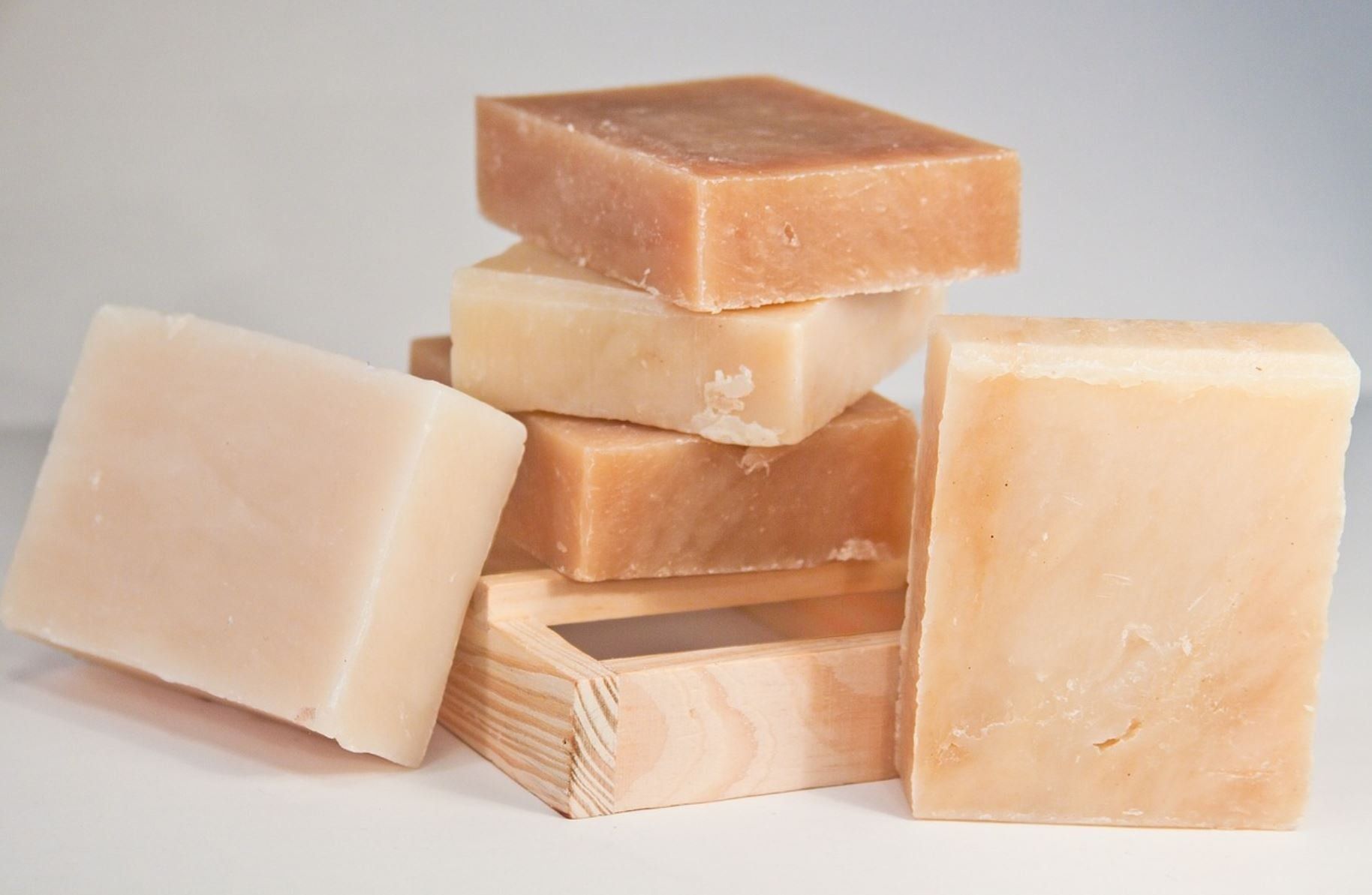 several pieces of soap are stacked on top of each other