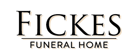 Fickes Funeral Home logo in black serif text on a white background