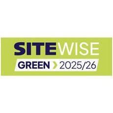 SiteWise Green 2025/26 logo on a lime green background