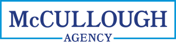 McCullough Agency logo in blue text with a horizontal line over a small gold accent