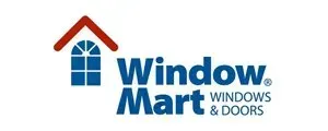 Window Mart logo with blue house and window icon, red roof, and “Windows & Doors” text