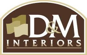 A logo for a company called d & m interiors.
