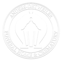 Anders-Idre Weller Funeral Home & Crematory circular logo in white on a light background
