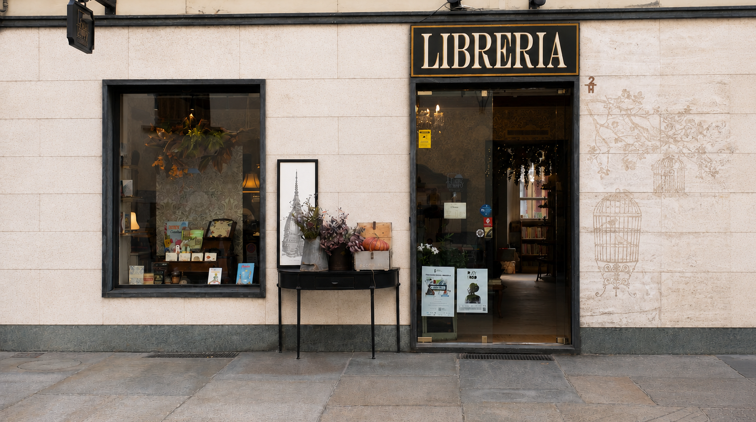 Facciata di una libreria denominata