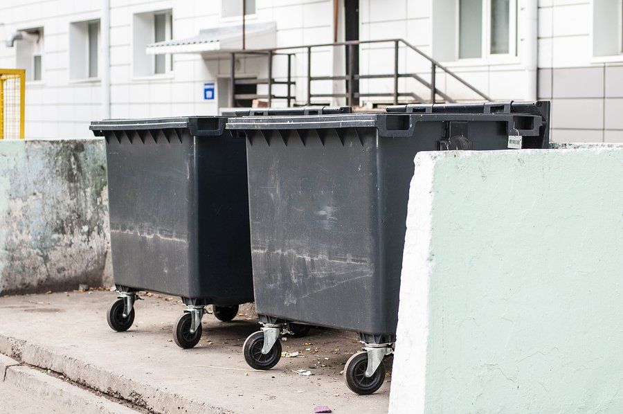 dumpsters outside the building