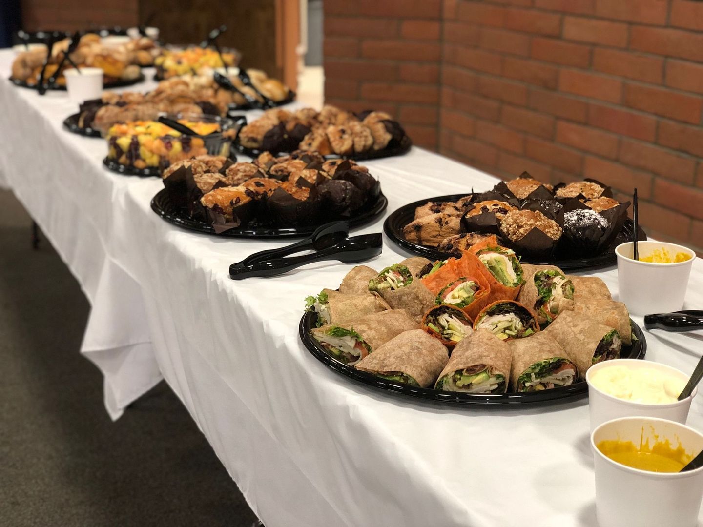 There are many different types of food on the table.