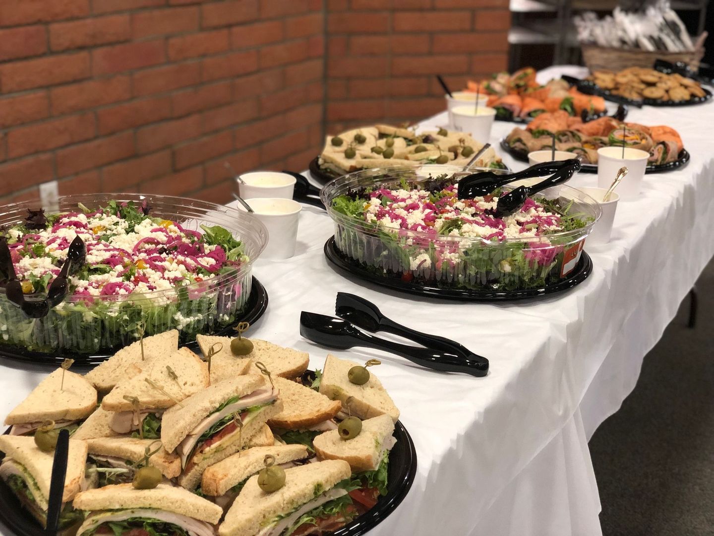 There are many different types of food on the table.
