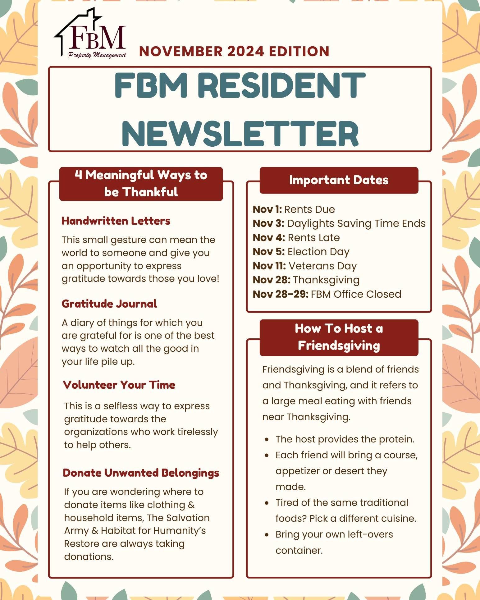 FBM Resident Newsletter November 2024