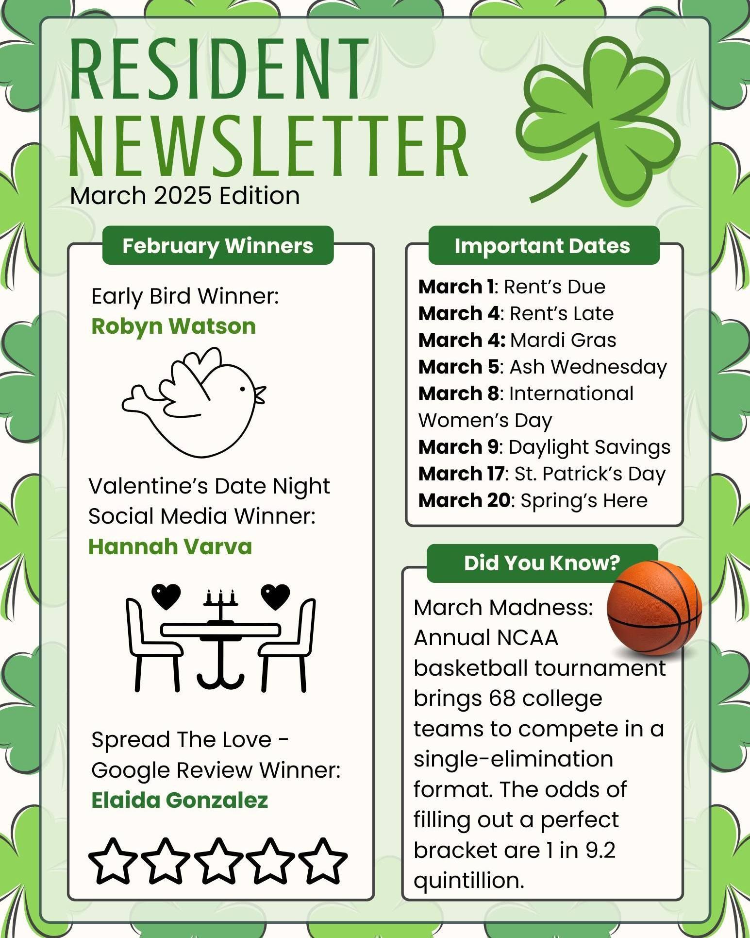FBM Resident Newsletter March 2025