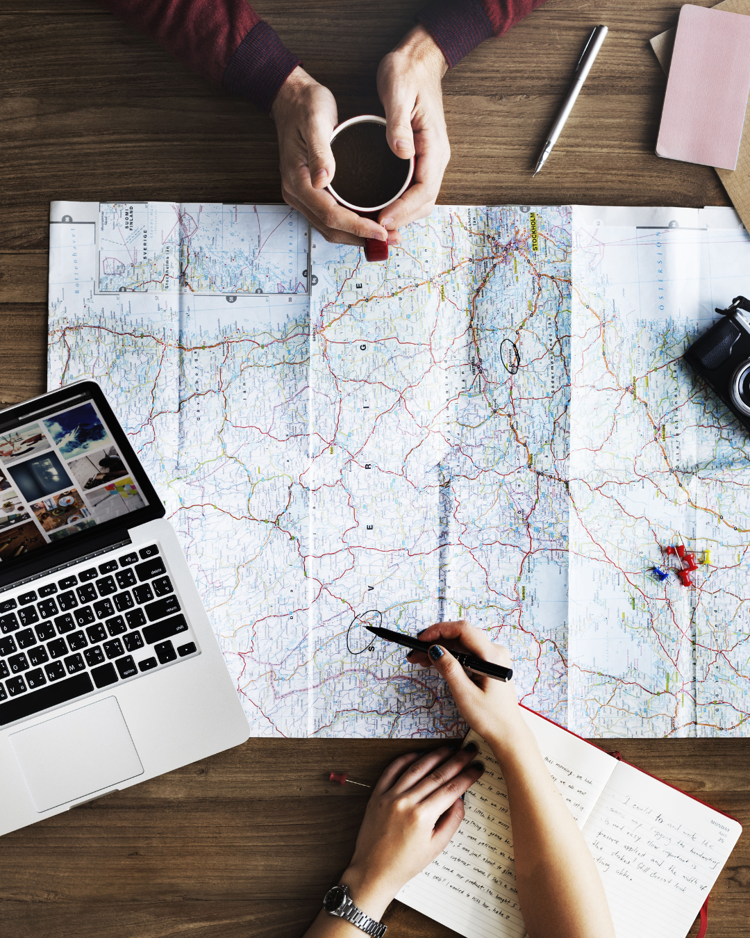 Couple healing from sex addiction and betrayal trauma over a map.