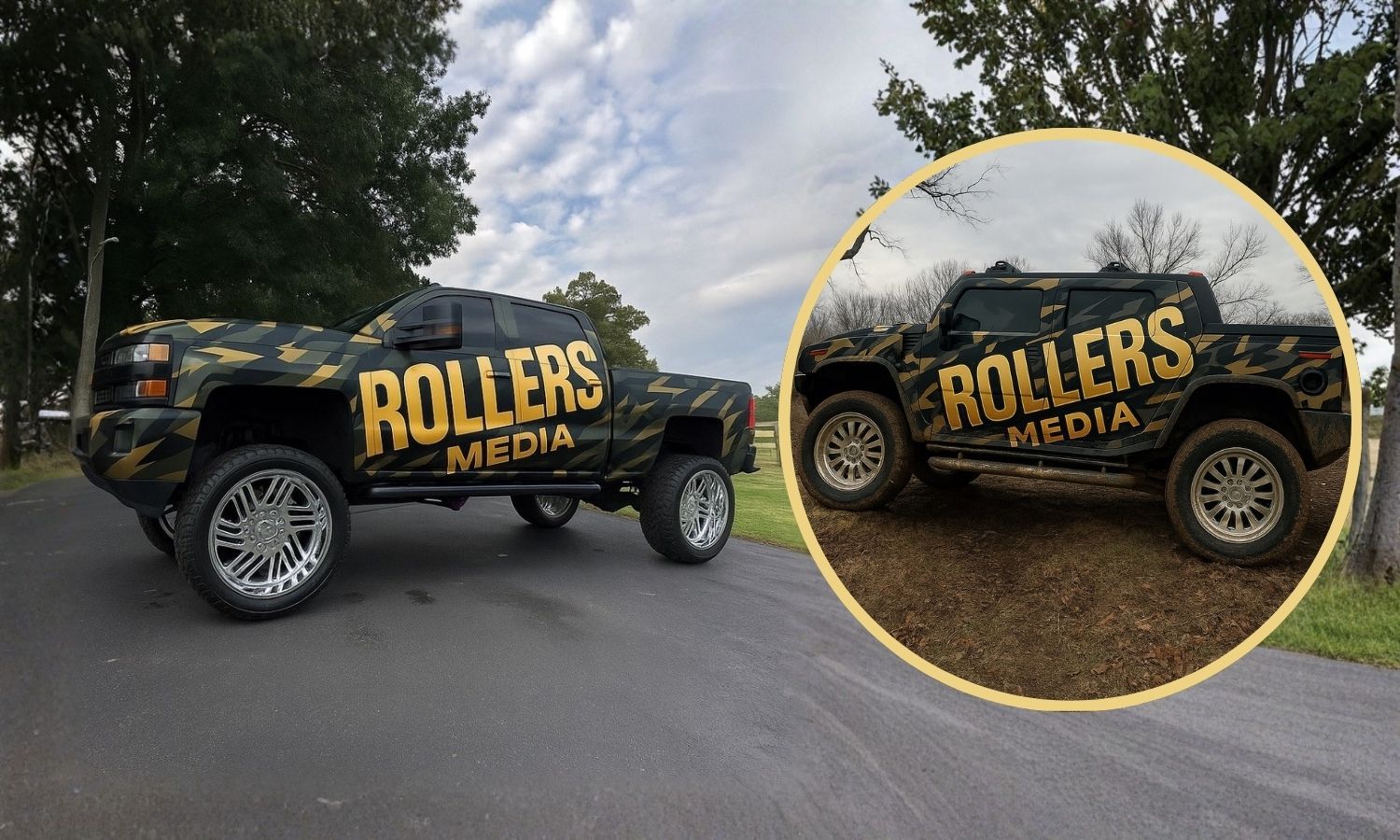 Camouflage truck with