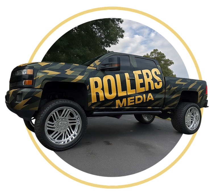 Rollers Media: Camouflage wrapped truck with