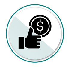 an icon with circle graphics
