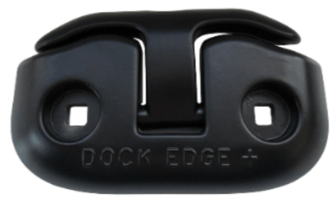 A black dock edge on a white background