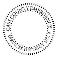 A black and white logo for Cass County emergency services district