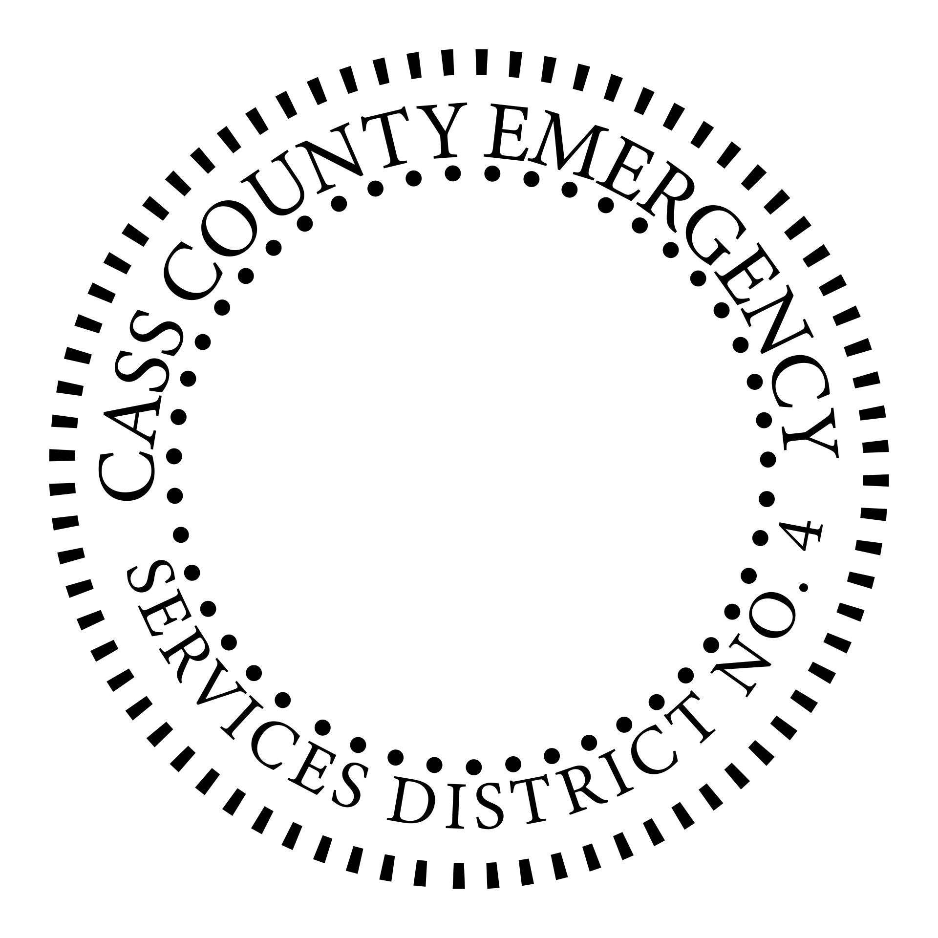 A black and white logo for Cass County emergency services district