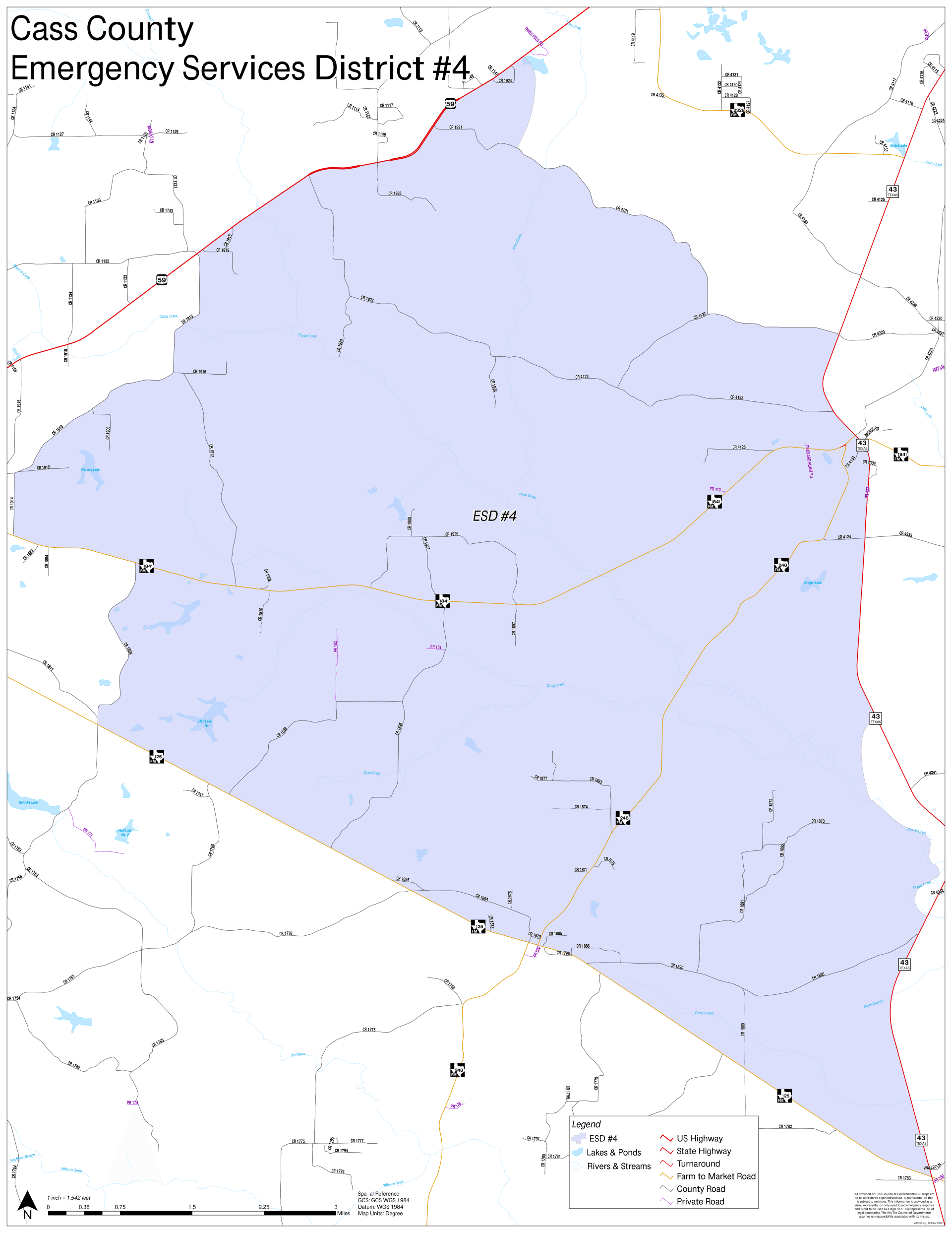 A map of Cass county emergency services district 04