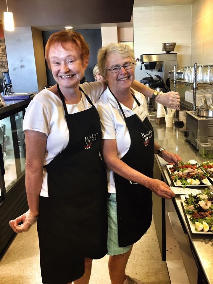 Marsha & Karen volunteering at Bistro 163