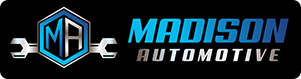 Madison Automotive logo with blue hexagonal wrench emblem on black background | Madison Automotive
