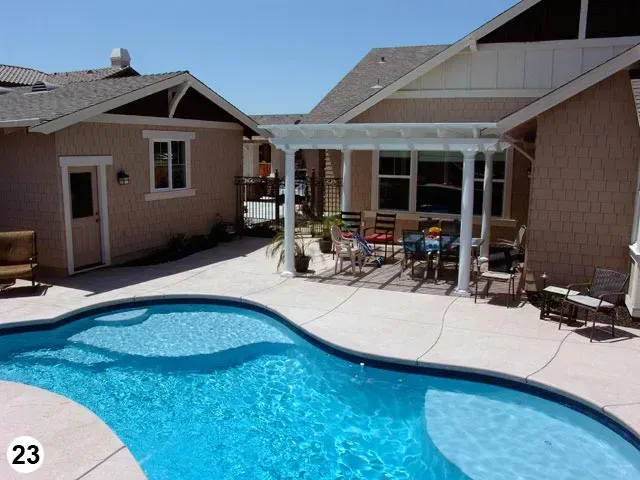A swimming pool with the number 23 next to it