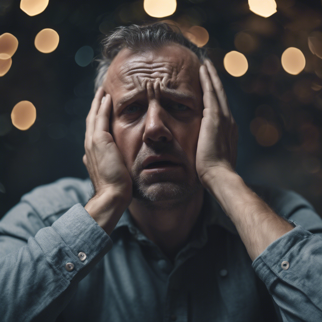 photo of man with his head in his hands looking stressed out